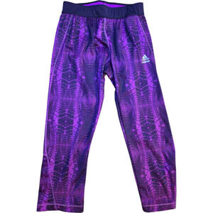 Adidas Climalite Leggings Women’s S Purple Snakeskin Print Compression Pants